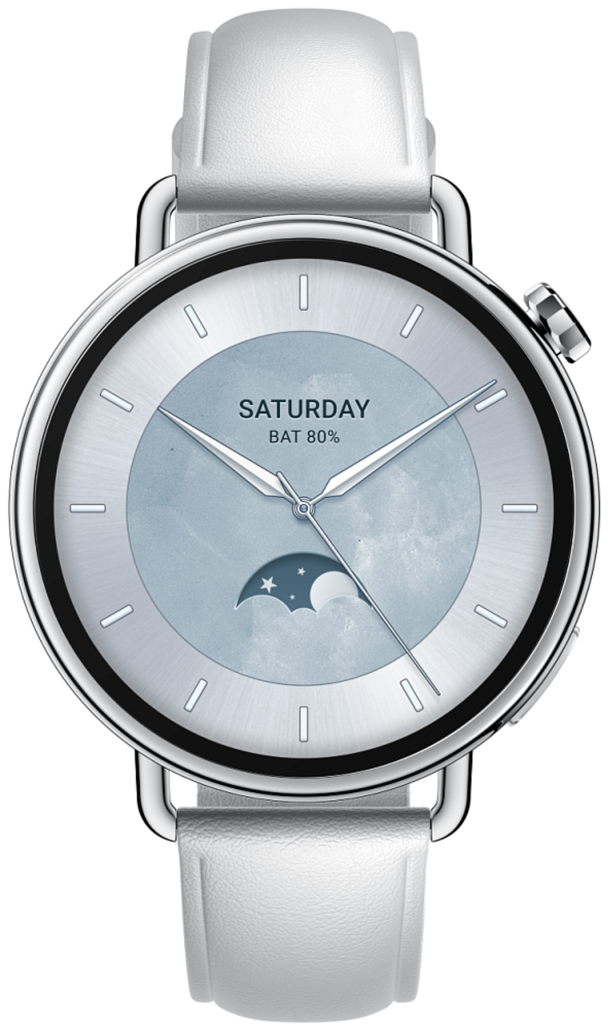 Смарт-часы Xiaomi Watch S4 41mm серебристый с белым кожаным ремешком BHR07VUGL